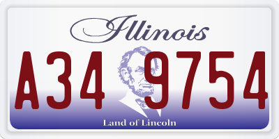 IL license plate A349754