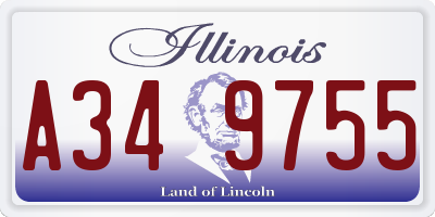 IL license plate A349755