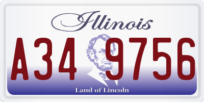 IL license plate A349756