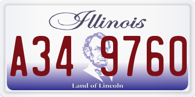 IL license plate A349760