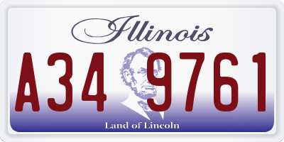 IL license plate A349761