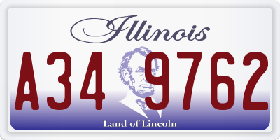 IL license plate A349762