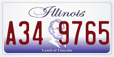 IL license plate A349765