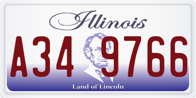IL license plate A349766