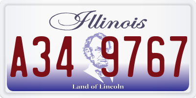 IL license plate A349767