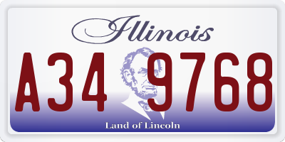 IL license plate A349768