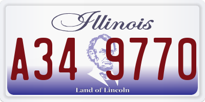 IL license plate A349770