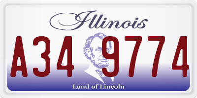 IL license plate A349774