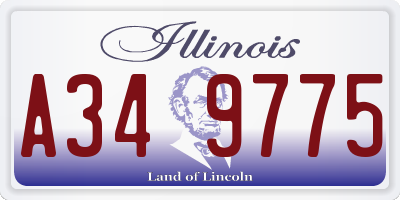 IL license plate A349775