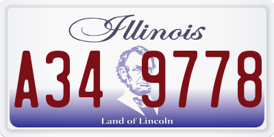 IL license plate A349778