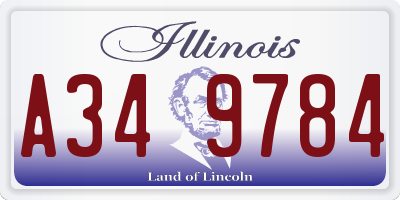IL license plate A349784