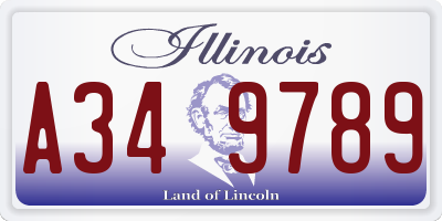IL license plate A349789