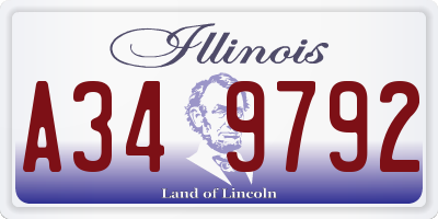 IL license plate A349792