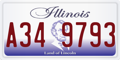 IL license plate A349793