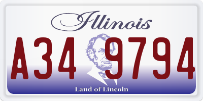 IL license plate A349794