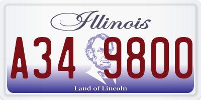 IL license plate A349800