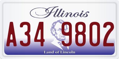 IL license plate A349802