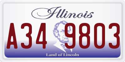 IL license plate A349803