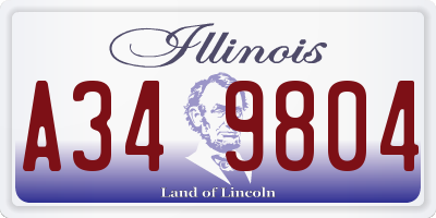 IL license plate A349804