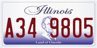 IL license plate A349805