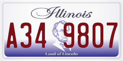 IL license plate A349807