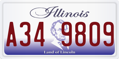 IL license plate A349809