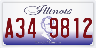 IL license plate A349812