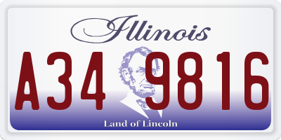 IL license plate A349816