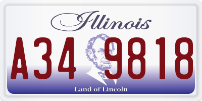 IL license plate A349818