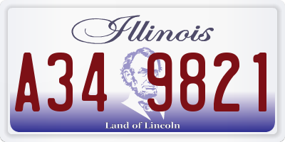 IL license plate A349821