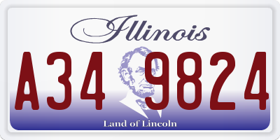 IL license plate A349824