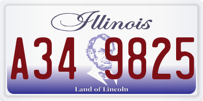 IL license plate A349825