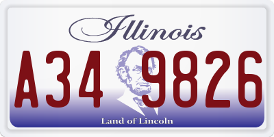 IL license plate A349826
