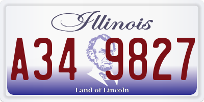 IL license plate A349827