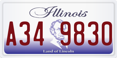 IL license plate A349830