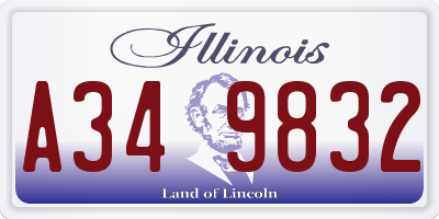 IL license plate A349832