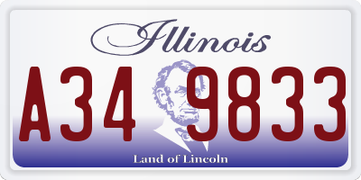 IL license plate A349833