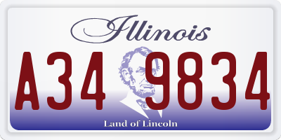 IL license plate A349834