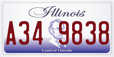 IL license plate A349838