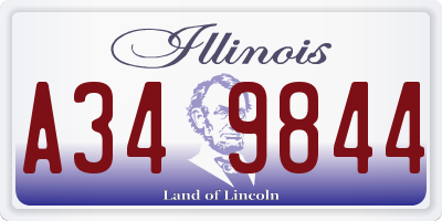 IL license plate A349844