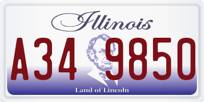 IL license plate A349850