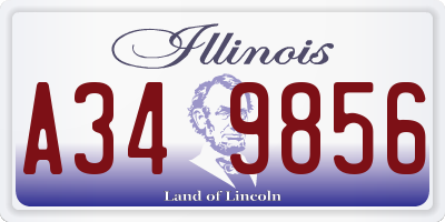 IL license plate A349856