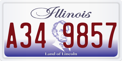 IL license plate A349857