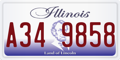 IL license plate A349858