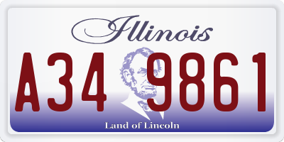 IL license plate A349861