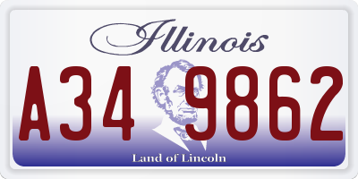IL license plate A349862