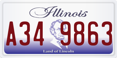 IL license plate A349863