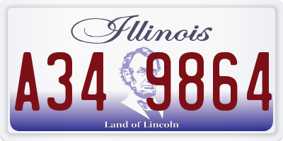 IL license plate A349864