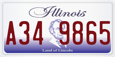 IL license plate A349865