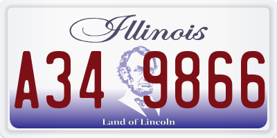 IL license plate A349866
